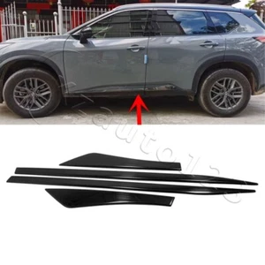 4PCS Side Door Sill Molding Trim Fit for Nissan X-Trail T33 2021+ ABS Black - Foto 1 di 2