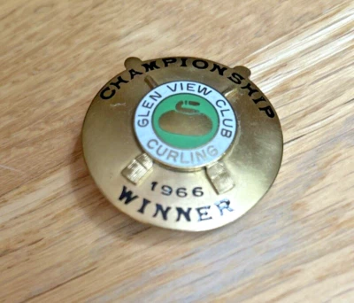 1966 GLENVIEW CURLING CLUB Award Pin CHAMPIONSHIP WINNER - image 1 of 4