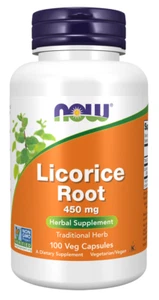 NOW Foods Licorice Root 450mg 100 Veg Capsules, Liver Health, Respiratory System - Picture 1 of 4