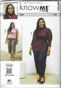 Prendas para el torso y pantalones de mezclilla Know Me ME2002 con patrón de costura para mujer y misses talla 20W-28W sin cortar - Imagen 1 de 2