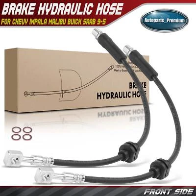 2x Manguera hidráulica de freno delantero para Chevrolet Impala Malibu Buick Allure Saab 9-5 Foto 1 de 4