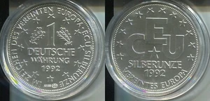 1 DEUTSCHE WÄHRUNG 1992 - ECU Silberunze in stgl. - Vereintes Europa - Bild 1 von 1