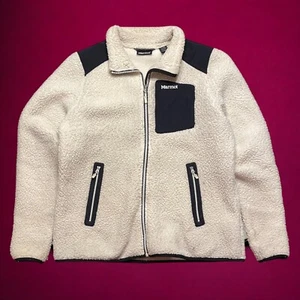 Chaqueta para mujer Marmot Wiley Polartec XL Sherpa cremallera completa blanca y negra - Imagen 1 de 7