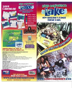 VINTAGE LAKE COMPOUNCE AMUSEMENT PARK FLYER~BRISTOL,CT-RIDES,MAP,DIRECTIONS-2001 - Picture 1 of 2