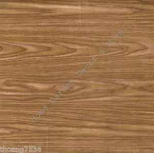 Pecan Brown Wood Oak Grain Vinyl Contact Paper Shelf Drawer Liner Peel Stick USA - Picture 1 of 2