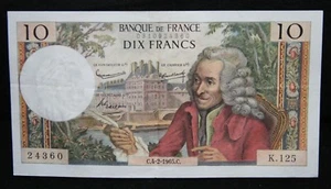 BILLETE FRANCIA 10 FRANCOS 4,2.1965 VOLTAIRE P 147a - Imagen 1 de 2