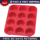 12 Cup Silicone Muffin Maker Tin Cupcake Pan Nonstick Baking Mold Tray US NEW
