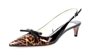 Sandalias de tacón de cuero lacado PRADA - Modelo 1I986F - Leopardo NUEVO - 37 - Imagen 1 de 10