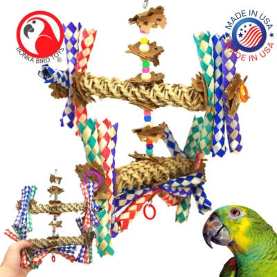 Bonka Bird Toys 1241 Double Helix Chew Forage Shred Medium Parrot Cage Toy Pet