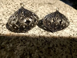 Bottone Sardo 2 Pezzi In Ottone Colore Argento - Foto 1 di 4