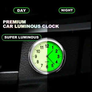 Car Interior Accessory Luminous Clock Stick-On Digital Watch Quartz Clock Mini - Picture 1 of 13