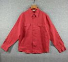 GAS Urban Men's Vintage 90's Dark Pink Long Sleeve 100% Ramie Button Shirt -  XL