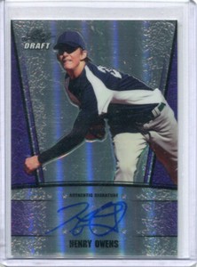 2011 Leaf Metal Draft Purple Prismatic Autographs Henry Owens Auto 25/25