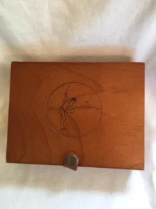 Vintage Playing Cards 2 Deck, never opened, in wooden box golf themed - Picture 1 of 5
