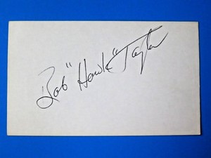 BOB HAWK TAYLOR SIGNED 3x5 INDEX CARD ~ BRAVES / METS ~ TOUGH ~ 100% GUARANTEE
