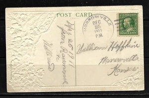 Christmas Day Cancel Morrowville KS 1925 Post Card - Picture 1 of 3