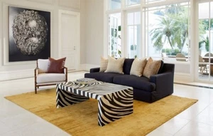 Bone Inlay Coffee Table, Canter Table Wood Modern Pattern Home Decor Furniture - Picture 1 of 12