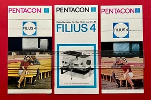 3 x DDR Reklame Prospekt VEB PENTACON Dresden 1967/69 FILIUS 4 Projektor( F22532 - Bild 1 von 7