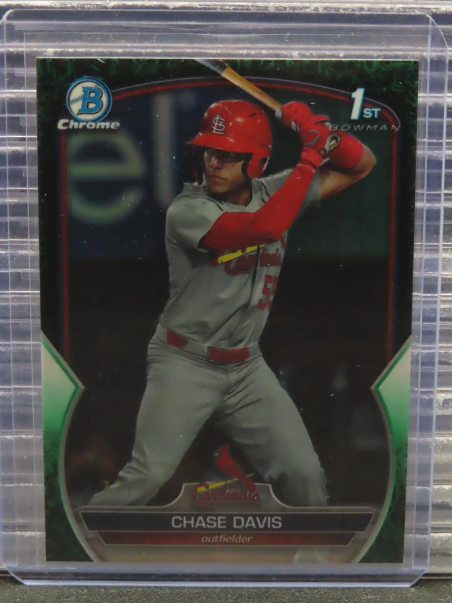 2023 Bowman Chrome Draft Chase Davis Green Grass Refractor 1st Prospect #/99