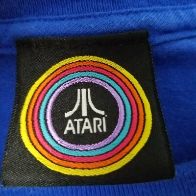 Camiseta Oficial ATARI Retro Retro Retro Videojuego Azul Logo Gráfico EE. UU. Hombres XL * Foto 1 de 4