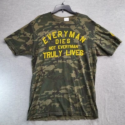 Camisa Affliction Hombres XL Verde Camuflada Y2K MMA Grunge Logo Calavera Serpiente Camiseta Foto 1 de 4