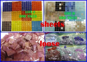 VITREOUS GLASS TILES MOSAIC 20mm MIXED COLORS etc, YOU PICK gqqs - Picture 1 of 35