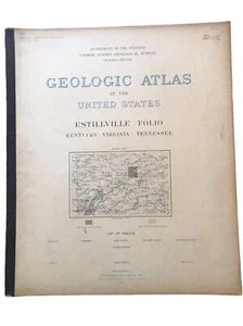 Antique 1894 US Geological Atlas Estillville Kentucky Tennessee VA Folio Maps - Picture 1 of 7