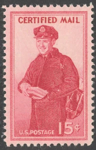 Scott FA1, The 1955 15¢ Certified Mail Stamp - Mint, Never Hinged - Picture 1 of 1