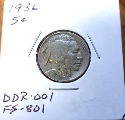 1936 Buffalo Nickel DDR-001 / FS-801 - Image 1 of 4