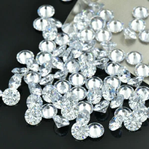 Naturel Diamant Blanc 1ct 0.8-2.9mm VS1 Rond Diamant Haute Qualité En Vrac - Picture 1 of 7