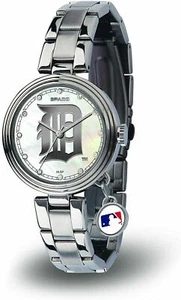 DETROIT TIGERS WOMEN'S CHARM WATCH MOTHER OF PEARL - Picture 1 of 1