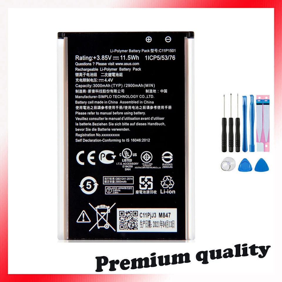 For ASUS ZENFONE 2 LASER 5.5 Replacement Battery C11P1501 3000mAh + Tools - Image 1 of 1