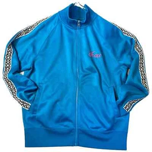 NIKE ATHDPT Tracksuit Jacket Men's Large Blue Pink Stripes Zip Side Tape 56323 - Picture 1 of 15