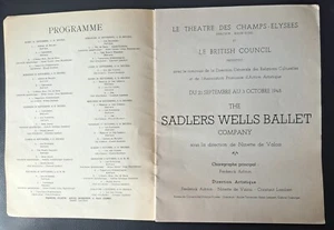 1948 Margot Fonteyn Sadler`s Wells Ballet Programmme Theatre de Champs-Elysees - Foto 1 di 9
