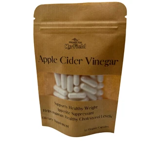 Apple Cider Vinegar 100% Organic Capsules 500 mg Quantity 30 - Picture 1 of 4