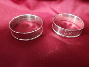 A pair of Gorham Sterling Silver Napkin Rings Monograms - Picture 1 of 11