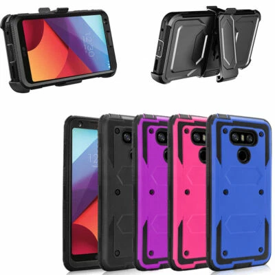 For LG G6/G7/G8 Clip Holster Shockproof Case Cover W/Built-in Screen Protector - Image 1 of 4