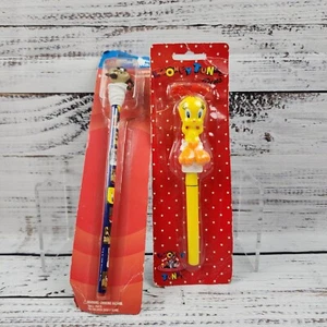 Looney Tunes Tweety Bird Pen 1994 Vintage + Taz Devil Pencil 1996 New Sealed Lot - Picture 1 of 13