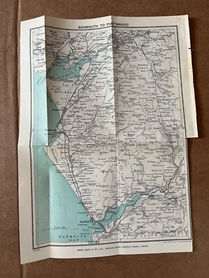 Vintage map of Barmouth to Portmadoc North Wales 1933 - Imagem 1 de 4