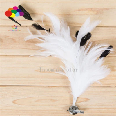 Nuevas horquillas para el cabello con flores y plumas de pollo para mujer y niña Foto 1 de 4