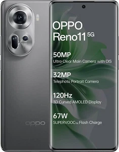 OPPO Reno 11 5G ( Grey 256 GB 8GB RAM)6.7" 50MP Dual Sim Unlocked Global Version - Picture 1 of 5