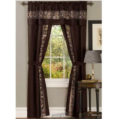 Fairfield Juego de 5 Piezas Ventanas Chocolate 55" X 63" 2 Paneles 1 Cenefa 2 Atados  Foto 1 de 2