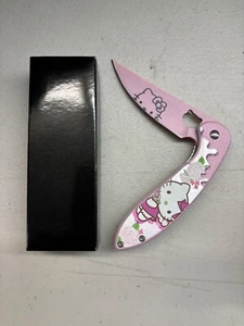Hello Kitty Pink Metal Tactical Spring Assisted Open Survival Pocket Knife 8” - Picture 1 of 6