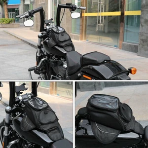 Universal Waterproof Magnetic Motorcycle Tank Bag Oil Fuel Bag Saddlebags Sports - Picture 1 of 9