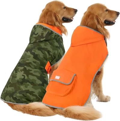 Reversible Dog Raincoat Hooded Slicker Poncho Rain Coat Jacket for Small Medium  - Image 1 of 4