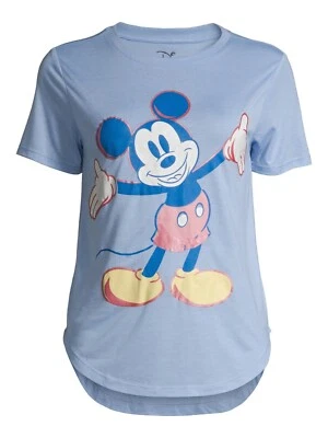 Womens Juniors' Disney Mickey Mouse T-Shirt Blue Medium - Image 1 of 4