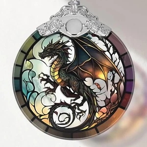 Christmas Dragon Stained Glass Ornaments Christmas Tree Decorations - Picture 1 of 6