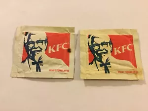 Lot Of Two Vintage Sealed KFC Colonel Sanders Face Moist Towelette Packets, 1997 - Picture 1 of 3