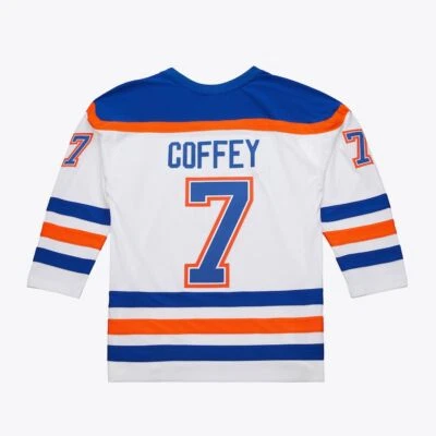 Camiseta deportiva Edmonton Oilers Paul Coffey Mitchell & Ness blanca 1986/87 NHL Power Play Foto 1 de 4