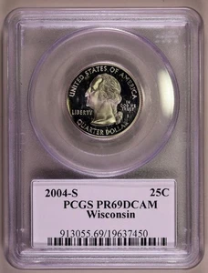 2004-S Wisconsin PCGS PR69DCAM ***RARE ORIGINAL COIN*** - Picture 1 of 4